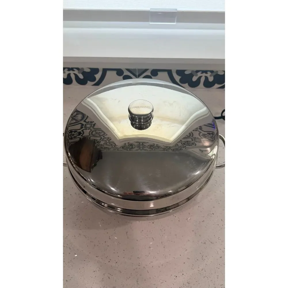 Vintage Farberware 344A 12” Electric Skillet Steamer Dome Lid Cord USA